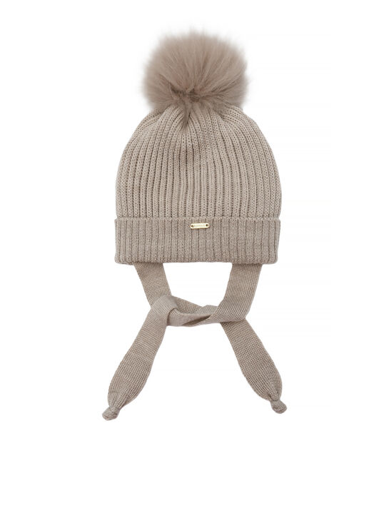 Шапка с меховым помопоном и завязками Il Trenino , арт.  | Фото 1