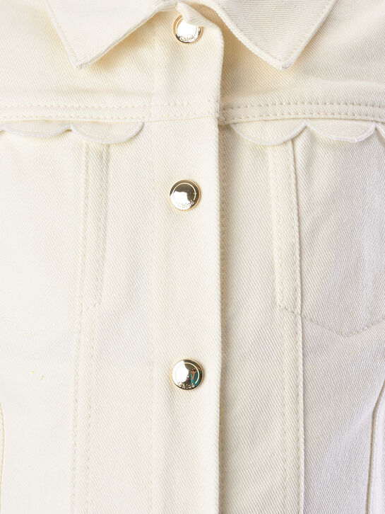 Джинсовый жилет на кнопках, белый Chloe , арт.  | Фото 4