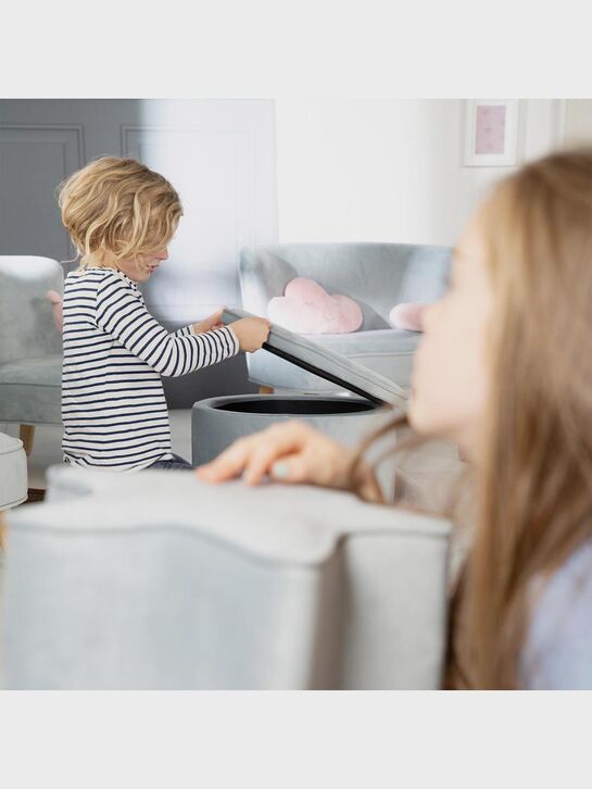 Детский велюровый овальный пуфик Lil Sofa, голубой Roba , арт.  | Фото 11