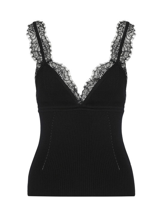 Топ с трикотажными бретелями, черный Blumarine , арт.  | Фото 1