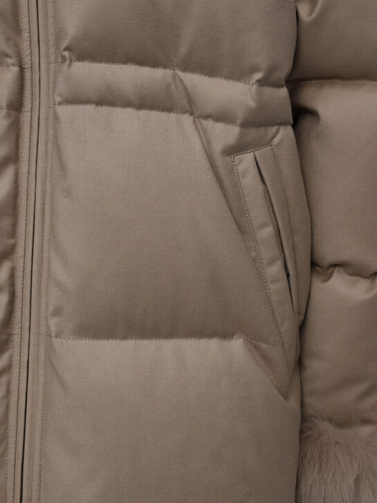 Куртка с воротником из лисы, светло-бежевая Yves Salomon , арт.  | Фото 12