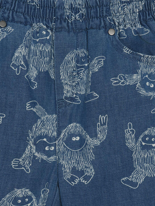 Джинсы с принтом йети, синие Stella McCartney , арт.  | Фото 3