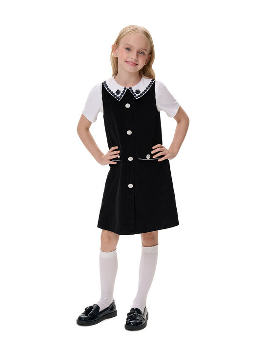 Вельветовый сарафан с черно-белым кантом Eirene , арт.  | Фото 1