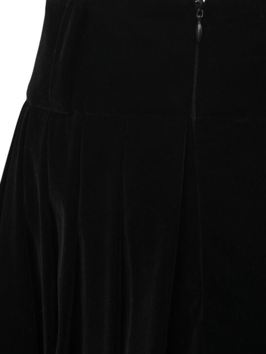 Юбка бархатная со складками, черная ALINE , арт.  | Фото 6