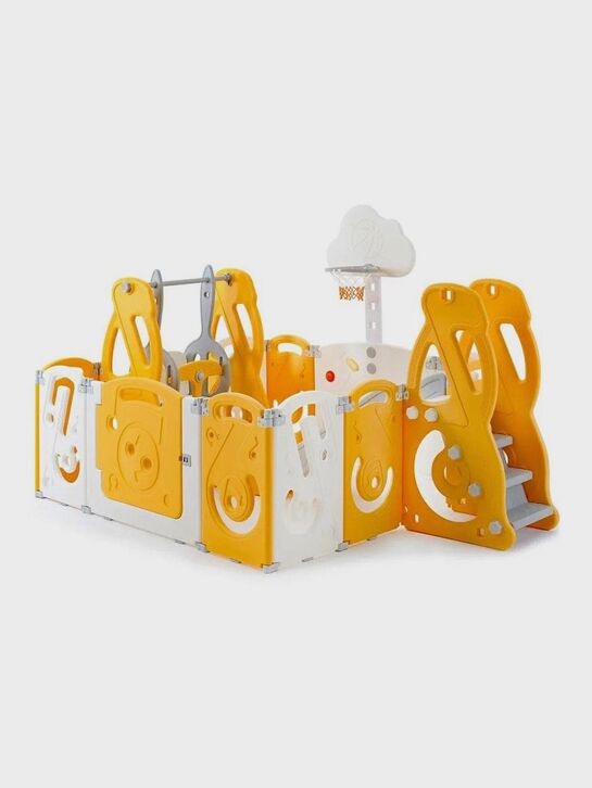 Манеж Kids SUPREME Music 160x160 Yellow с качелями UNIX Kids , арт.  | Фото 1