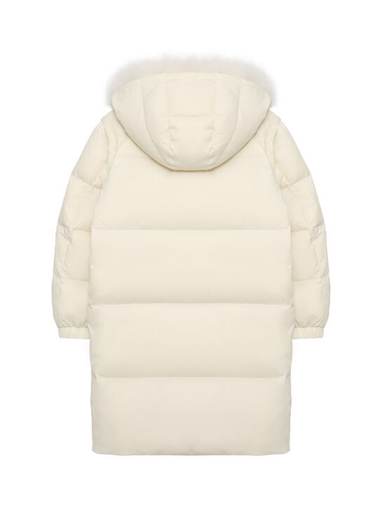 Пальто стеганое с меховой отделкой Yves Salomon , арт.  | Фото 2