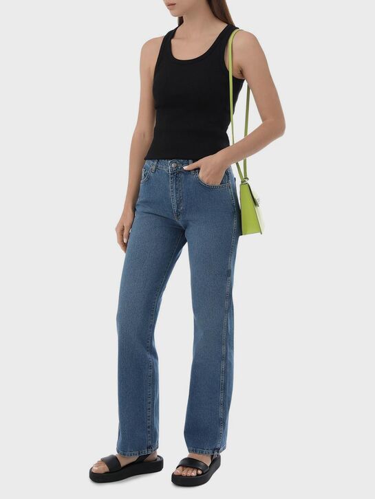 Майка в рубчик, черная ALINE , арт.  | Фото 2