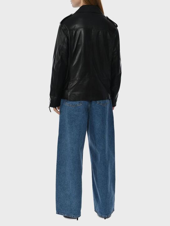 Куртка-косуха из натуральной кожи, черная ALINE , арт.  | Фото 4