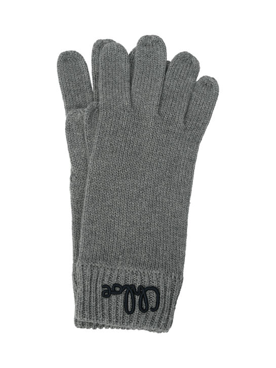 Перчатки с черным лого, серые Chloe , арт.  | Фото 1