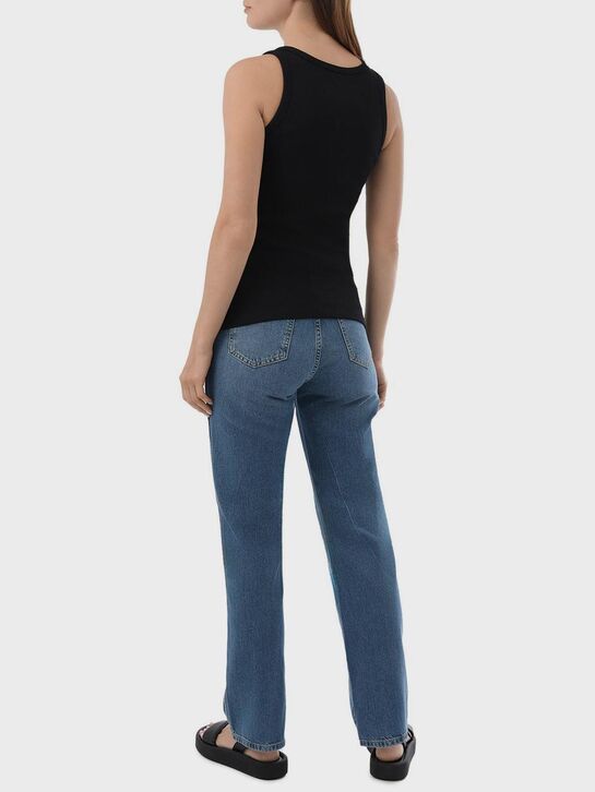 Майка в рубчик, черная ALINE , арт.  | Фото 4