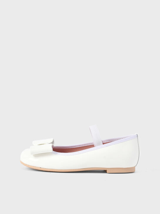 Туфли с кожаным бантом, белые Pretty Ballerinas , арт.  | Фото 1