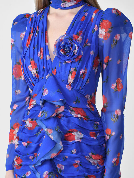 Платье Vienna с драпировкой, синее Roses & Lace , арт.  | Фото 8