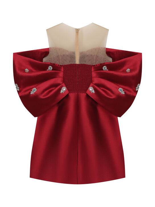 Платье с имитацие банта, красное Maison Ava , арт.  | Фото 2