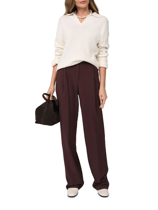 Брюки с защипами, бордовые Elisabetta Franchi , арт.  | Фото 3