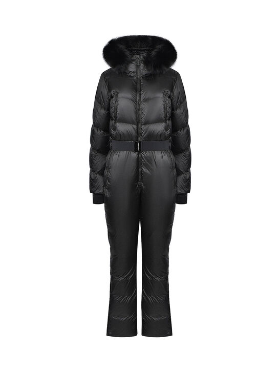 Комбинезон с меховой опушкой на капюшоне, черный Freedomday , арт.  | Фото 1