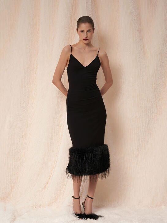 Платье-комбинация с отделкой эко-мехом Flashin , арт.  | Фото 6