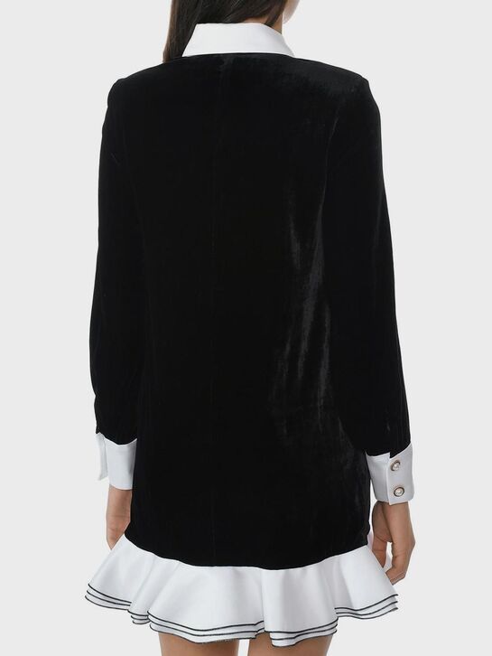 Бархатное платье с белым воротником, черное ALINE , арт.  | Фото 5