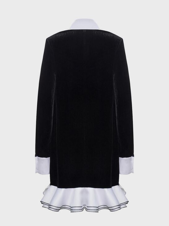 Бархатное платье с белым воротником, черное ALINE , арт.  | Фото 6