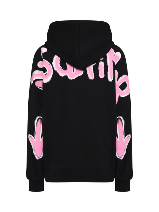 Толстовка-худи с розовым лого, черная Disclaimer , арт.  | Фото 2