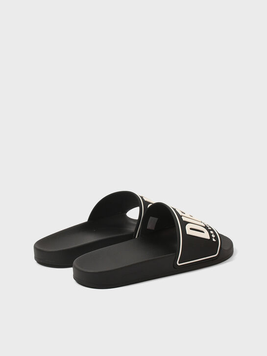 Шлепанцы с белым лого, черные Diesel , арт.  | Фото 3