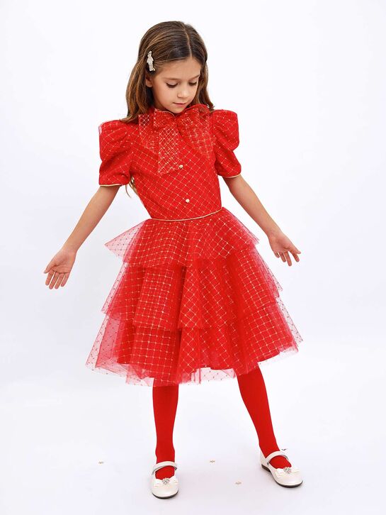 Платье с золотой вышивкой, красное Eirene , арт.  | Фото 2