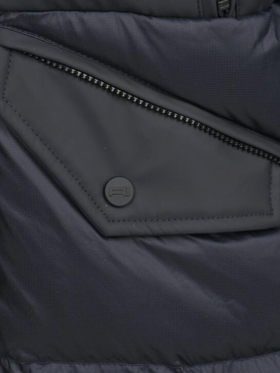 Синее пуховое пальто с очками на капюшоне AI RIDERS ON THE STORM , арт.  | Фото 4