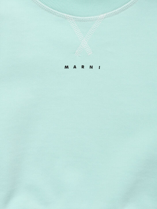 Свитшот укороченный, бирюзовый MARNI , арт.  | Фото 3