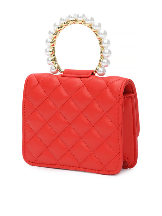 Сумка с ручкой из жемчужин, красная Monnalisa , арт.  | Фото 2