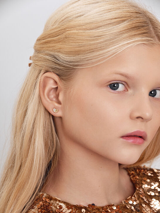 Серьги Сердечки, золото 585 Sneak Peek , арт.  | Фото 3