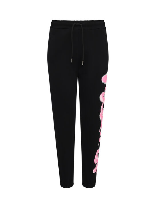 Спортивные брюки с розовым лого, черные Disclaimer , арт.  | Фото 1