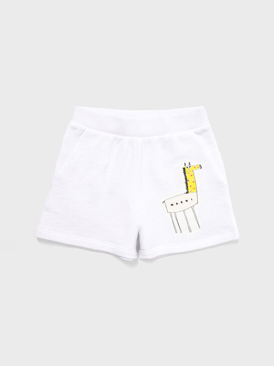 Шорты с принтом &quot;жираф&quot;, белые MARNI , арт.  | Фото 1