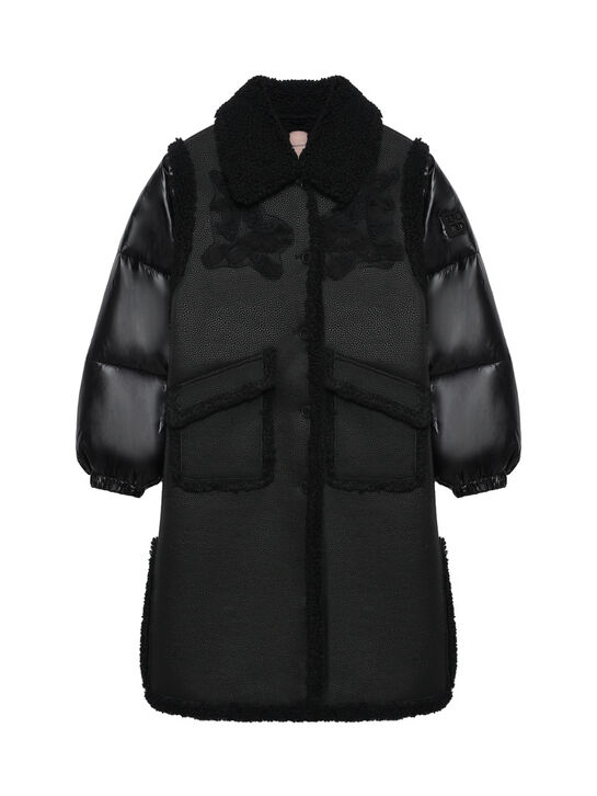 Пальто из эко-меха, черное Ermanno Scervino , арт.  | Фото 1