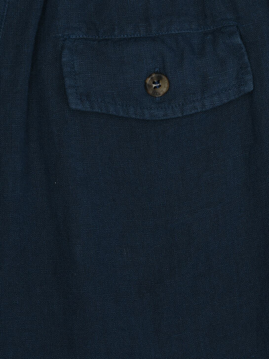 Бермуды льняные с карманами-карго, темно-синие Saint Barth , арт.  | Фото 3