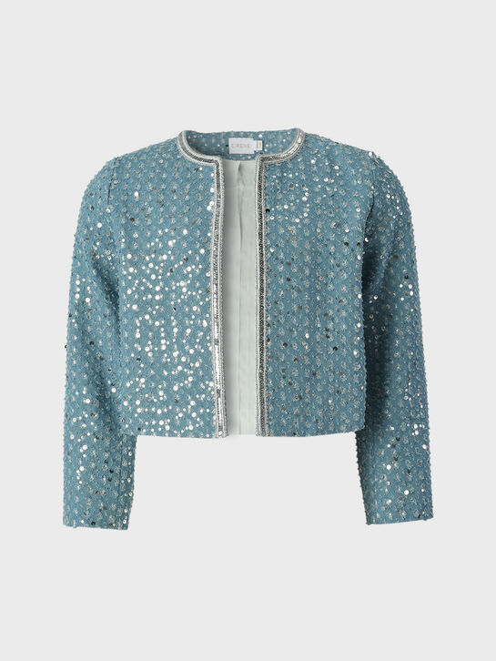 Комплект: пиджак и юбка, голубой с пайетками Eirene , арт.  | Фото 3