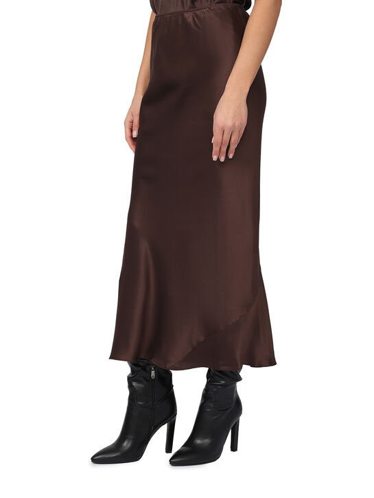 Юбка из шелка, коричневая Dorothee Schumacher , арт.  | Фото 3