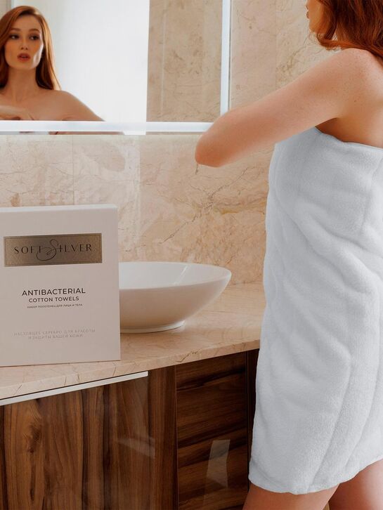 Набор из 3 полотенец (30х50 см, 50х90 см,70х140 см) Soft Silver , арт.  | Фото 7