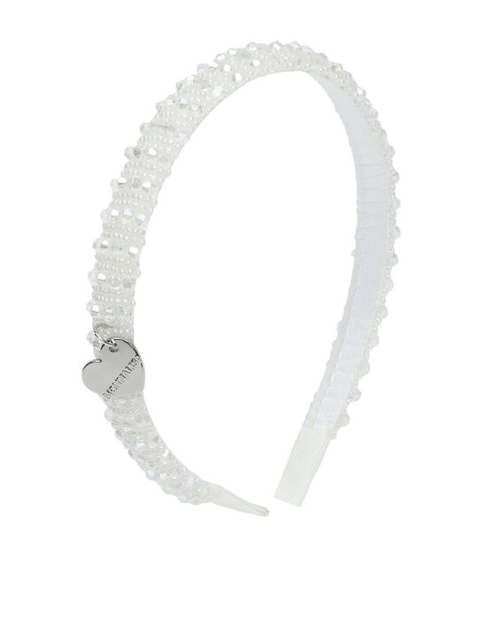 Ободок с бусинами, белый Monnalisa , арт.  | Фото 1