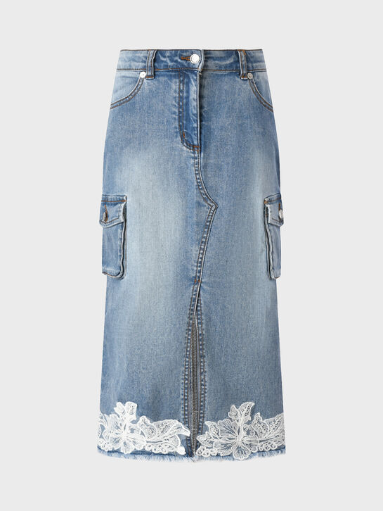 Юбка миди с кружевом и карманами-карго Ermanno Scervino , арт.  | Фото 1
