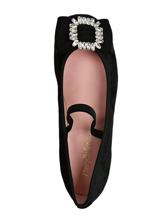 Бархатные туфли с бантом на каблуке Pretty Ballerinas , арт.  | Фото 4