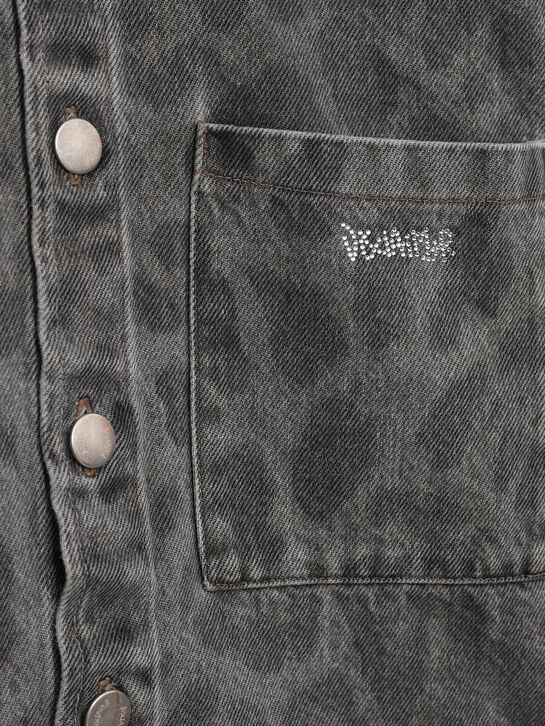 Рубашка с леопардовым принтом, серая Disclaimer , арт.  | Фото 3