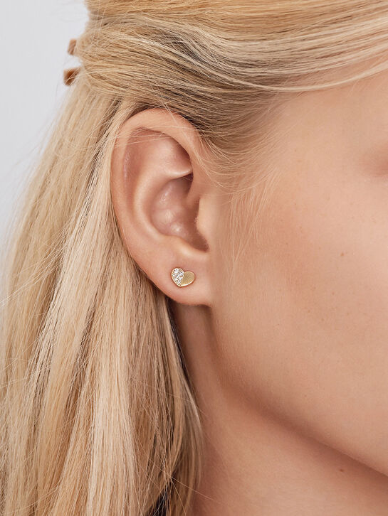 Серьги Сердечки, золото 585 Sneak Peek , арт.  | Фото 4