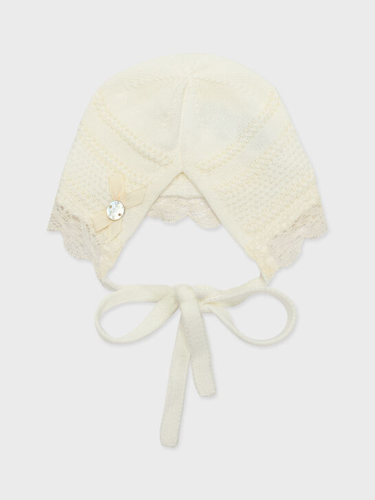 Чепчик вязаный с кружевной отделкой Paz Rodriguez , арт.  | Фото 2