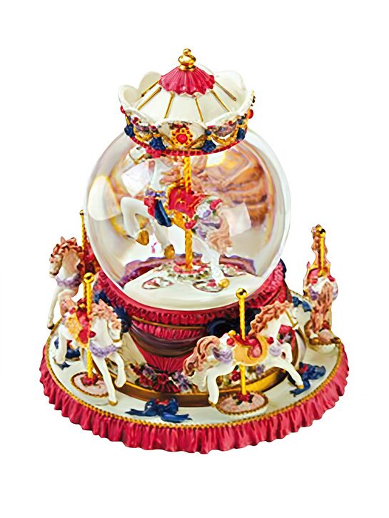 Шар блестящий, карусельные лошадки, мелодия &quot;Волшебная флейта&quot; 15,5х15,5х16 см Musicboxworld , арт.  | Фото 1