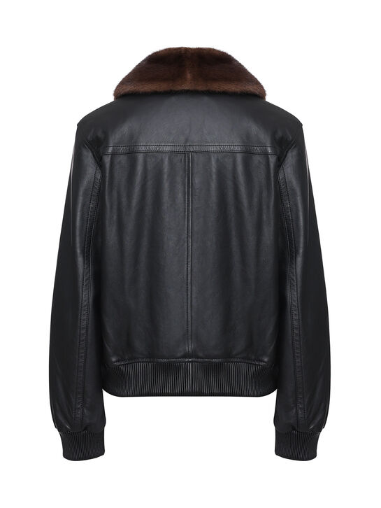 Куртка-бомбер с воротником из норки Yves Salomon , арт.  | Фото 3