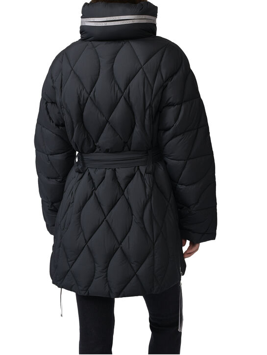 Куртка стеганая с поясом, черная Diego M , арт.  | Фото 4