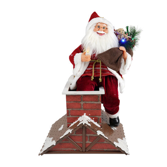 Новогодний сувенир Санта с подарками на крыше, LED, 52x52x61 см Timstor , арт.  | Фото 1