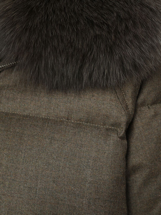 Куртка с воротником из лисы, серая Yves Salomon , арт.  | Фото 10