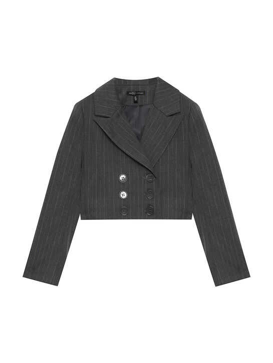 Пиджак укороченный в полоску, серый Dan Maralex , арт.  | Фото 1