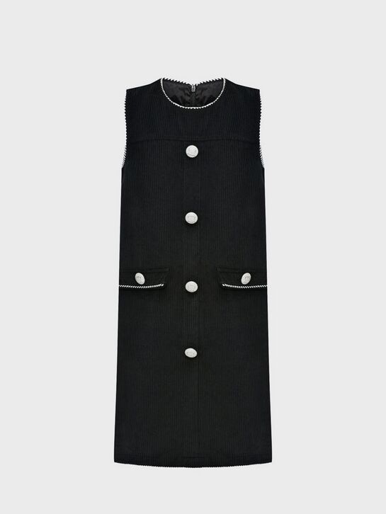 Вельветовый сарафан с черно-белым кантом Eirene , арт.  | Фото 2