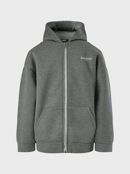 Спортивная куртка с капюшоном, серая Balmain , арт.  | Фото 1